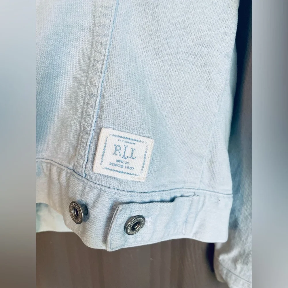 Lauren Ralph Lauren Denim Women’s Jean Jacket Light Wash Western Cowgirl sz L - Picture 8 of 11